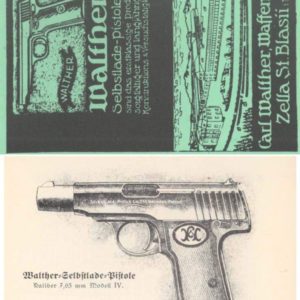 Walther Models #4, 5, 6, 7 Pistol Manual (in German)