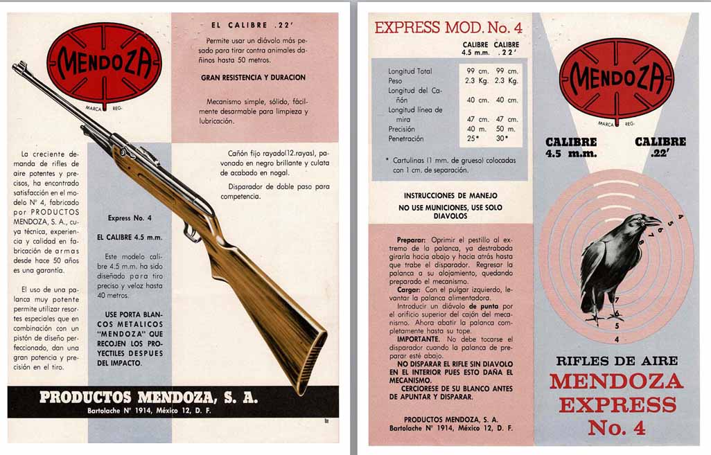 Mendoza c1955 Express No. 4 .22 Rifle Flyer (Mexico) - GB-img-0