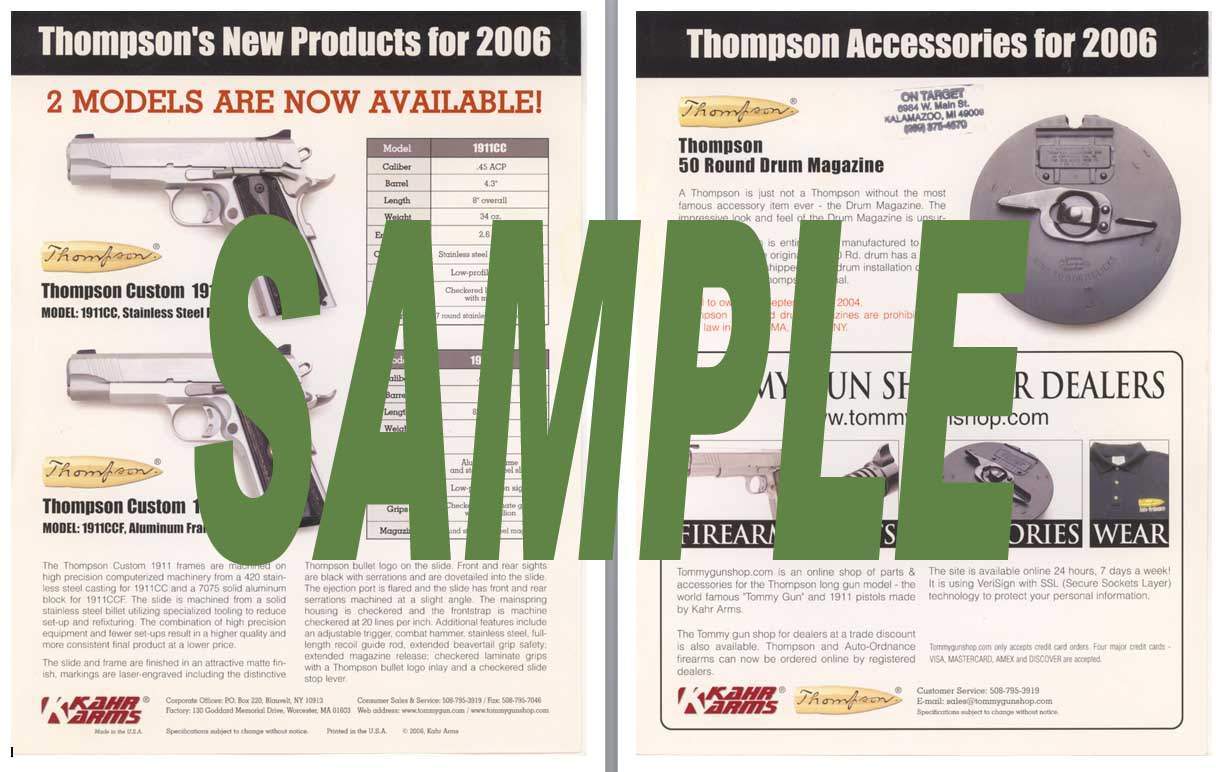 Kahr Arms 2006 Thompson New Products Flyer - GB-img-0