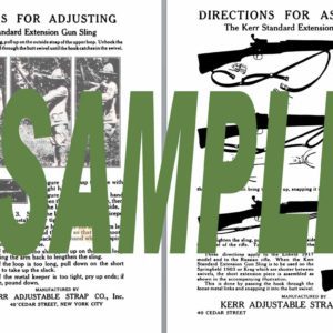 Kerr 1915 Circa Standard Gun Sling Directions