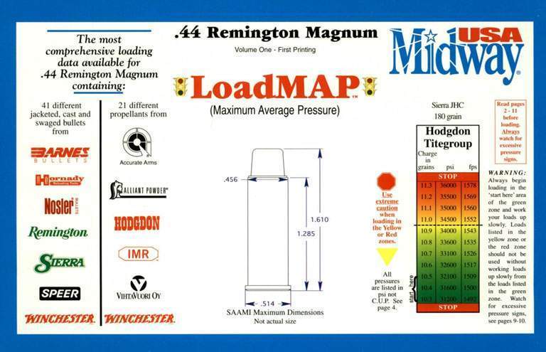 Remington .44 Magnum Load Map USA Midway 1998 - GB-img-0