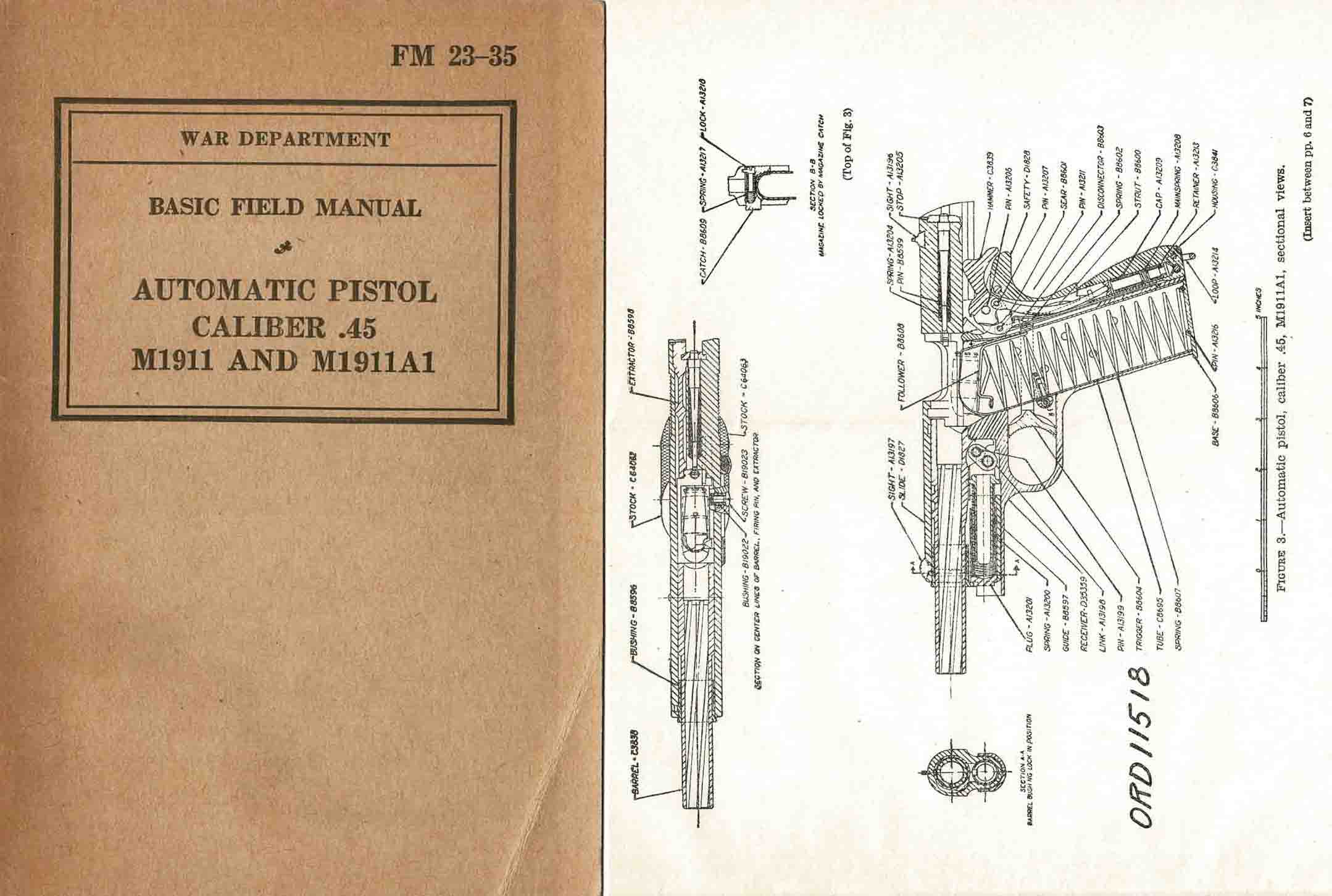 Automatic Pistol 1940 Cal .45 M1911 & M1911A1 FM 23-35 - GB-img-0