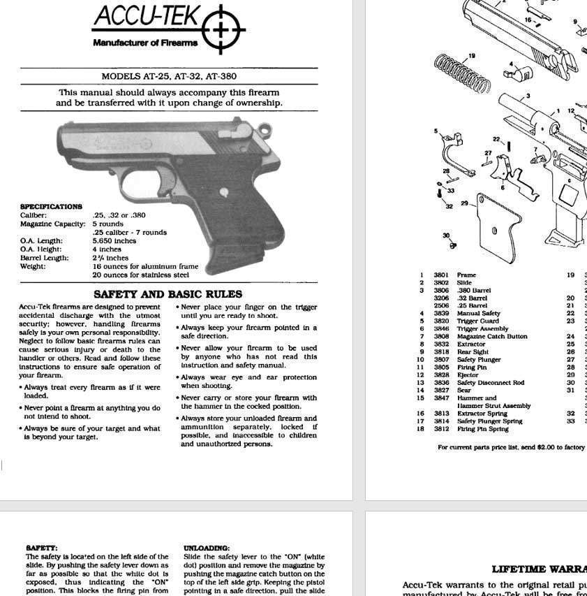 Accu-Tek AT-25, 32 & 380 Manual - GB-img-0