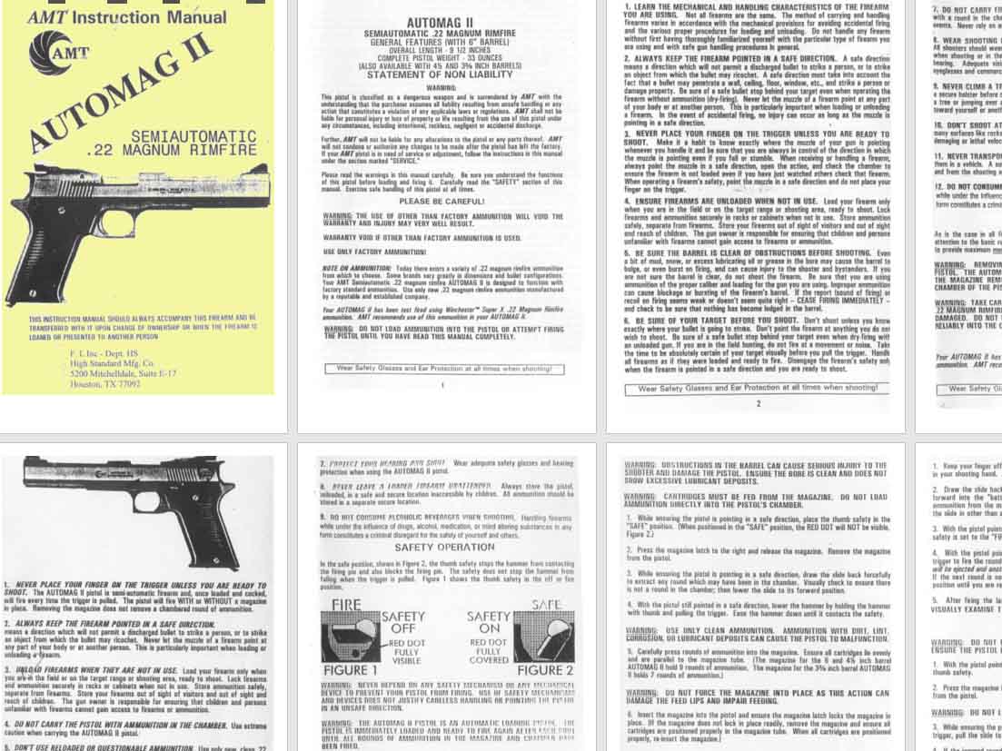 AMT Automag II .22 Magnum Manual - GB-img-0