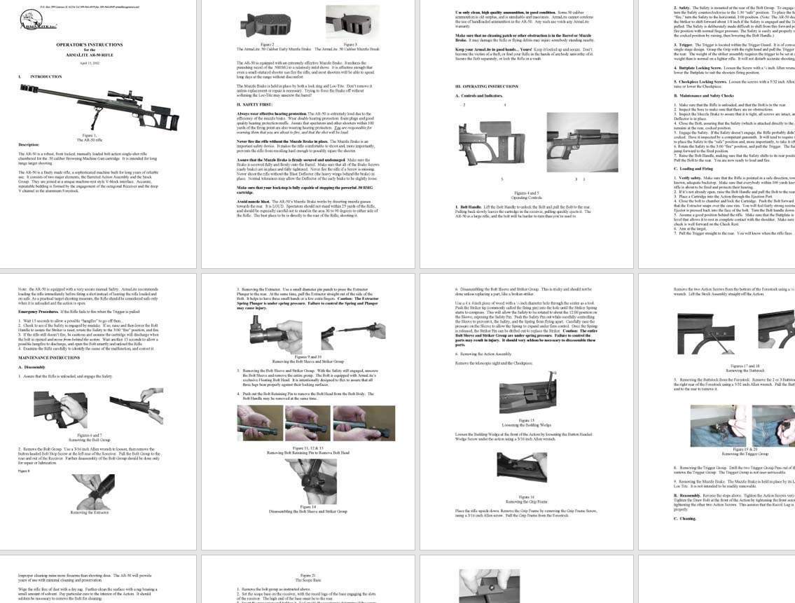 Armalite AR-50 Rifle Manual - GB-img-0