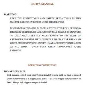 Armscor M30 Shotgun Manual