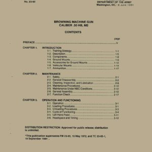 M2 Browning MG .50 HB, 1991 Field Manual FM 23-65