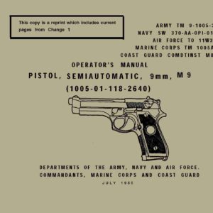 M9 Pistol 9mm Manual TM 9-1005-317-10