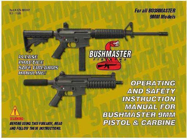 Bushmaster-All 9mm Pistols & Carbines Manual - GB-img-0