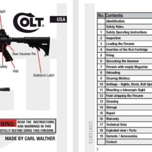 Colt-Walther M4&M16 .22LR HV SLR Manual 2009 Manual
