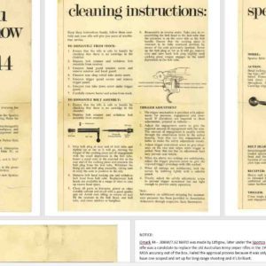 Omark 44 - .308/7.62mm NATO by Lithgow (Sportco/Slazenger) 1969 Manual