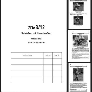 German 2002 Shooting with Hand Weapons ZDv 3/12 - Schießen mit Handwaffen ZDv 3/12