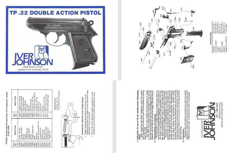 Iver Johnson 1982  TP .22 Automatic Pistol Manual - GB-img-0