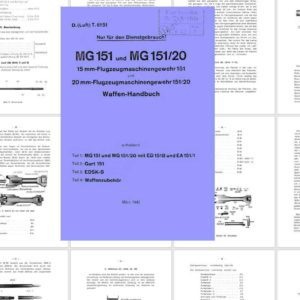 MG 151 & 151/20 20mm Flugzeugmachinengewehr 1942 Waffen Handbuch