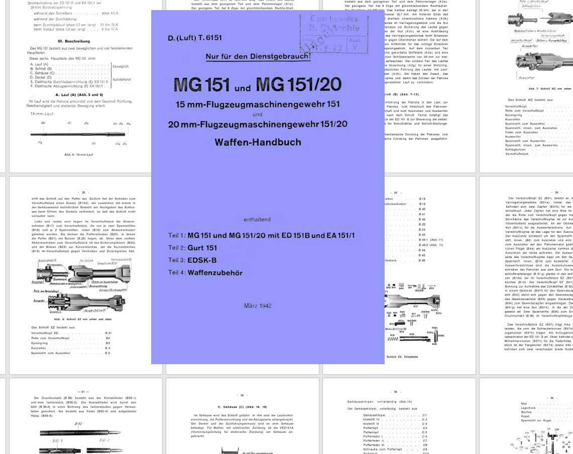 MG 151 & 151/20 20mm Flugzeugmachinengewehr 1942 Handbuch - GB-img-0
