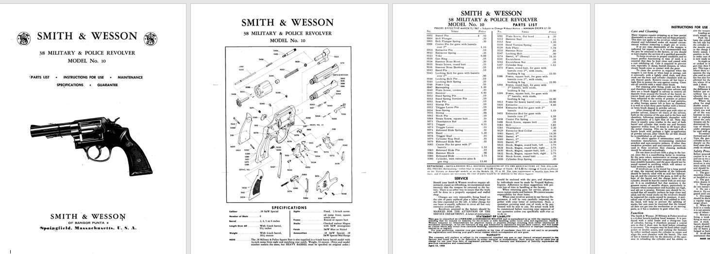 Smith & Wesson Model 10 .38 Military & Police Revolver Manual - GB-img-0