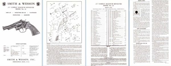 Smith & Wesson Model 19 .357 Combat Magnum Revolver Manual