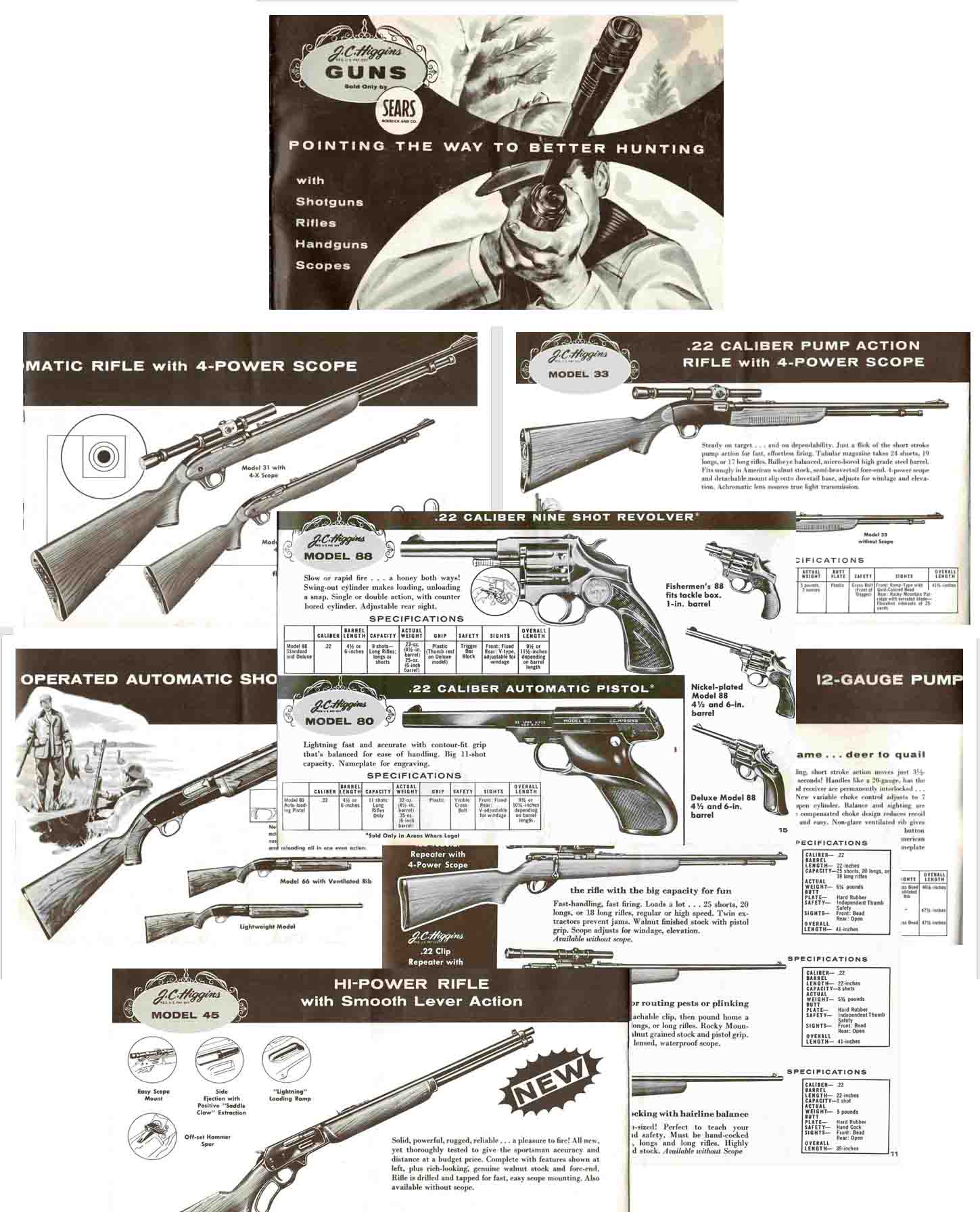 J.C. Higgin -Sears 1958 Gun Catalog-Shotguns, Rifles, Handguns - GB-img-0