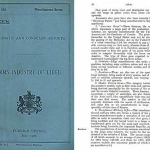 Arms Industry of Liege - 1906 Diplomatic Report, London