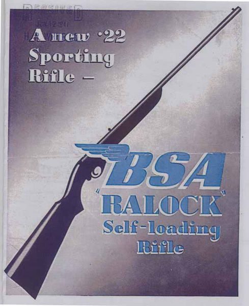 BSA 1947 -.22 Ralock Self Loading Rifle Flyer - GB-img-0