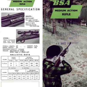 BSA 1955 Circa Medium Rifle Flyer Gun Catalog