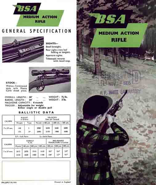 BSA 1955  Medium Rifle Flyer Gun Catalog - GB-img-0