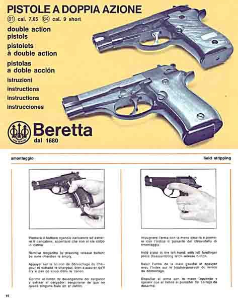 Beretta Automatic 9mm Short Manual - GB-img-0