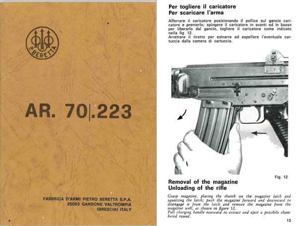 Beretta AR70/.223 Assault Rifle AR, SC, LMG Manual - GB-img-0