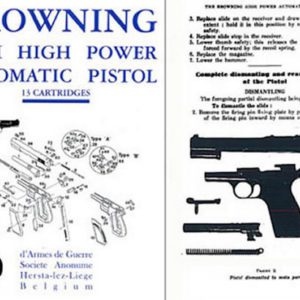 Browning 1935 (circa) 9mm Hi Power Manual
