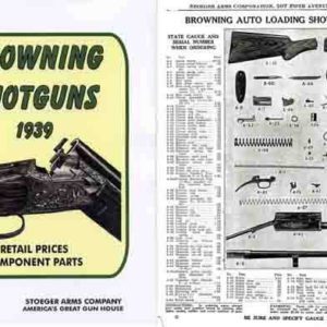 Browning 1939 Shotguns & Component Parts Stoeger Catalog