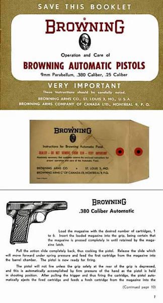 Browning 1960 Ops Man for 9mm Parabellum,.380  .25 Cal Pistols - GB-img-0