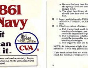 CVA 1861 Colt Kit Manual