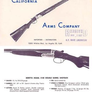 California Arms 1957 Gun Catalog (LA, Calif.)