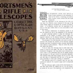 Cataract Rifle Telescope 1899 Circa Catalog