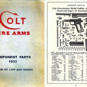 Colt 1933 Fire Arms Component Parts Catalog