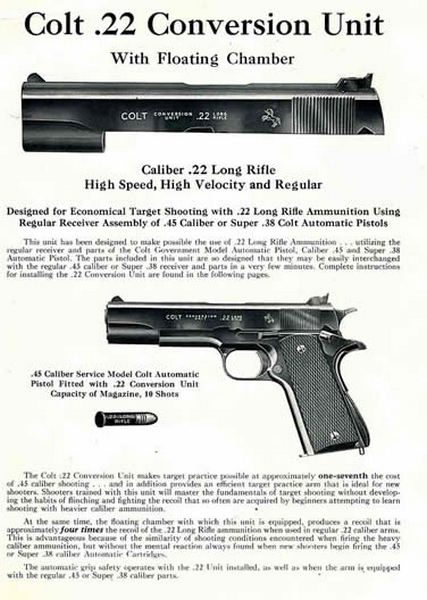 Colt 1948 Fire Arms .45 auto to .22 auto Conversion Manuals - GB-img-0