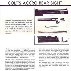 Colt 1967 - .22 Conversion with Accro Sights