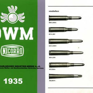 DWM 1935 Ammunition Price List (In English) Catalog