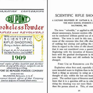 Dupont 1909 Smokeless Powder Information Including Scientific Rifle shooting