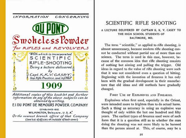 Dupont Smokeless Powder Info 1909 Incl Scientific Rifle shooting - GB-img-0