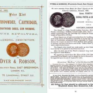 Dyer and Robson 1882 Gun Accessory Catalog, London, UK