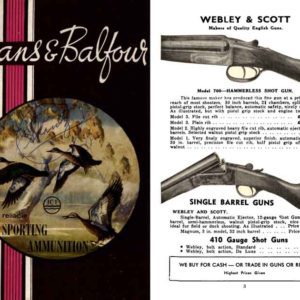Evans & Balfour 1965 Gun Catalog, Melbourne, Australia