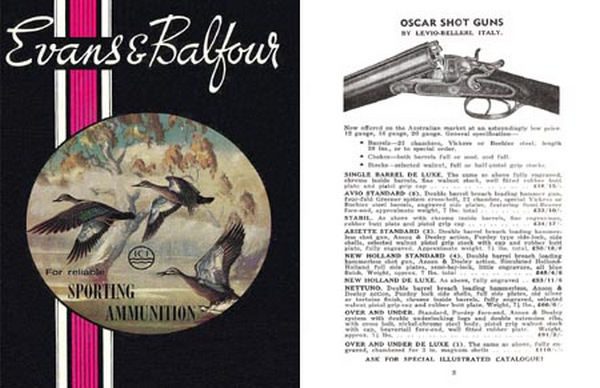 Evans & Balfour 1962 Gun Catalog - Melbourne, Australia - GB-img-0