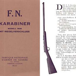 FN 1926 Karabiner Modell SS .22 Bolt Action Manual (in German)