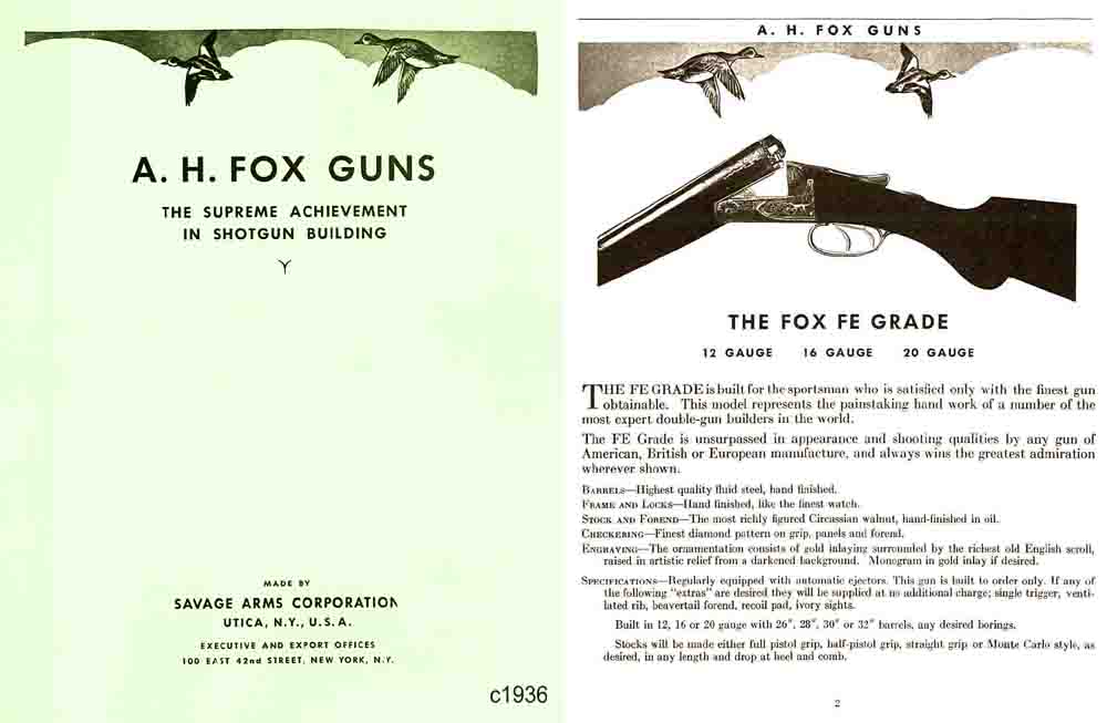 AH Fox 1936  Guns Catalog - GB-img-0