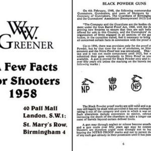 WW Greener 1958 Facts for Shooters (England)