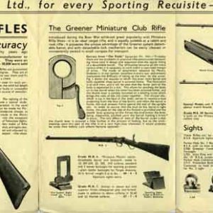 WW Greener 1902 Circa Miniature Rifles (England)