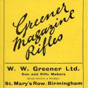 WW Greener 1930 Circa Magazine Rifle Flyer