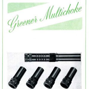 WW Greener 1958 Circa GP & Multichoke Gun Catalog