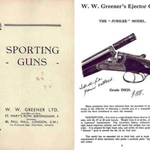 WW Greener 1937 Circa Sporting Guns
